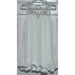 Lala & Erina Los Angeles Girl's‎ Cream Dress Embellished Pearl Neckline Size 12